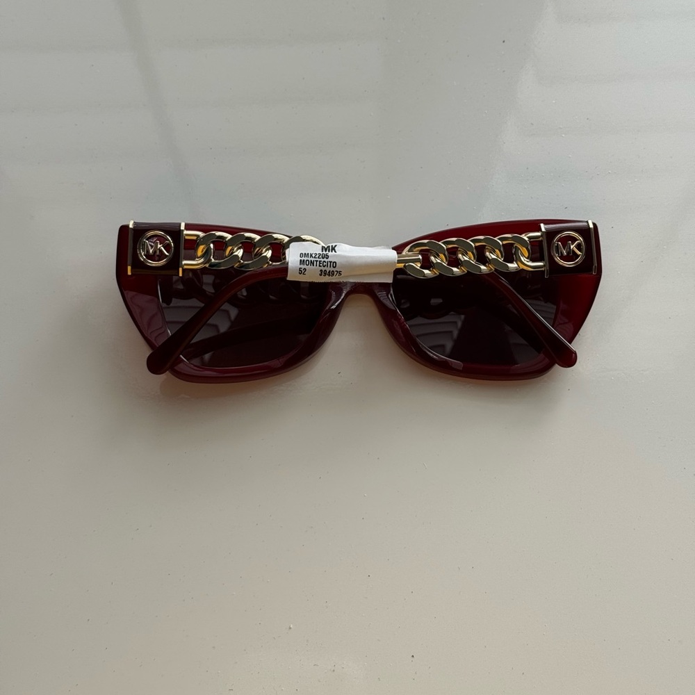 Michael Kors burgundy Cat-Eye Chain Accent Sunglasses - Picture 7 of 14